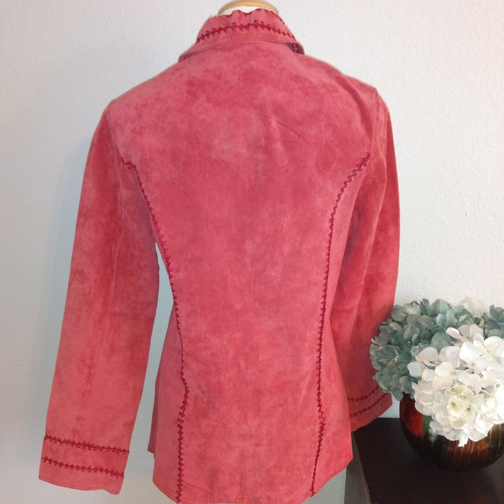 New No Tags Ameri Mode Red Leather Jacket Sz S - image 2